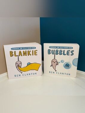 📚 Narwhal & Jelly Board Books Set (2) – Blankie & Bubbles by Ben Clanton